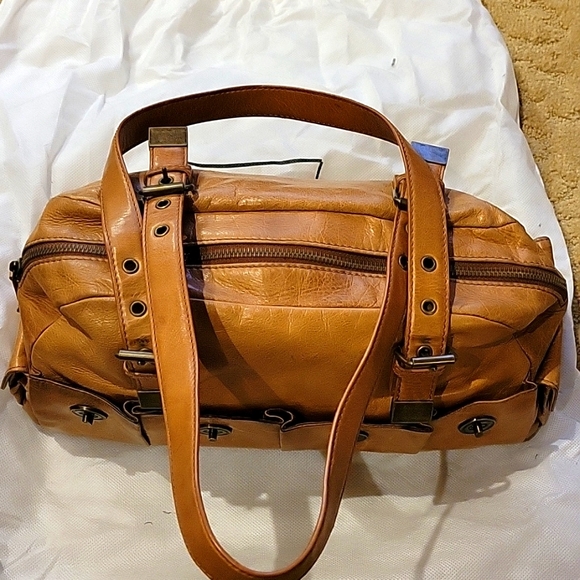 Y2K Cynthia Rowley Leather Sachel - Tan - Picture 2 of 8